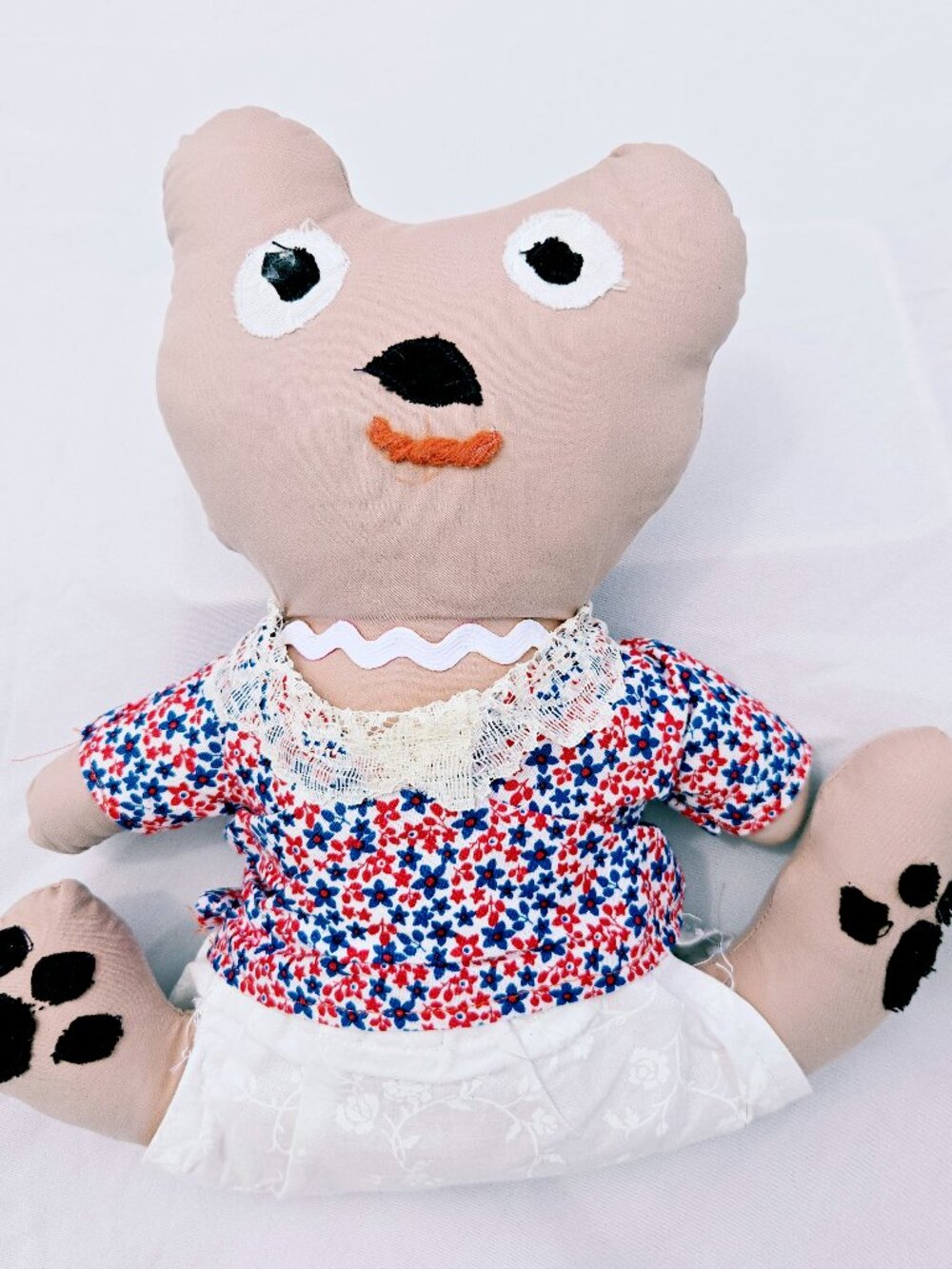 Handmade Cute Teddy Bear Baby Plush Primitive Stuffed Animal OOAK